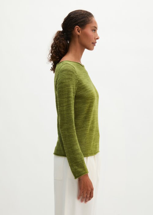 Slub sweater slim — Shaded Fern