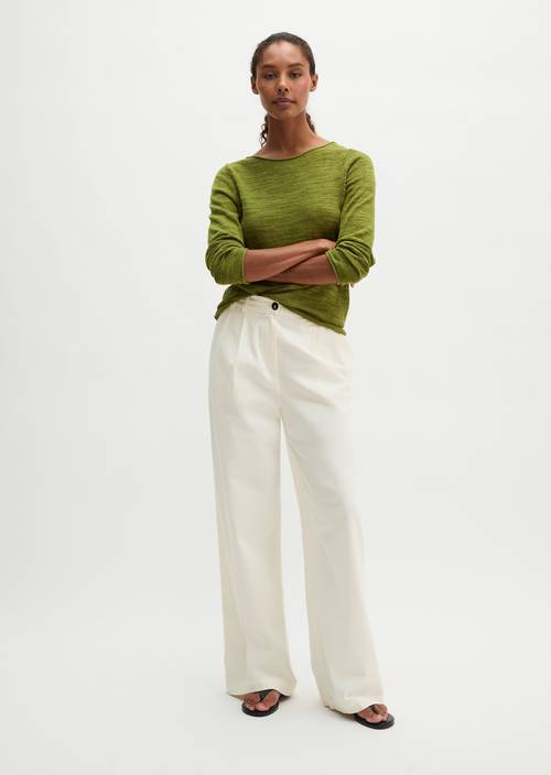 Slub-Pullover slim Shaded Fern in Frontalansicht