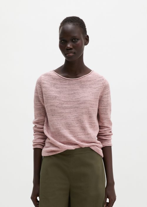 Slub sweater slim — Mild Rose