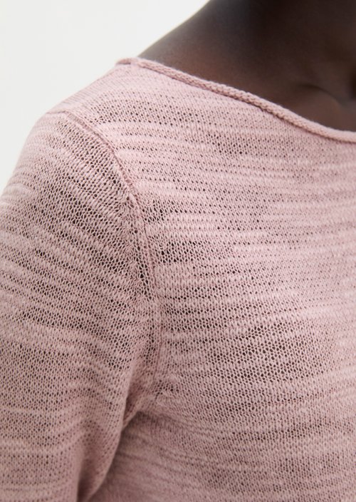 Slub sweater slim — Mild Rose