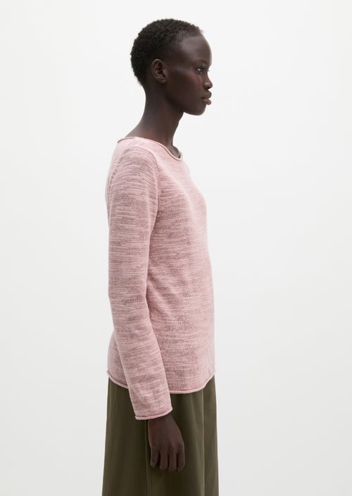 Slub sweater slim — Mild Rose