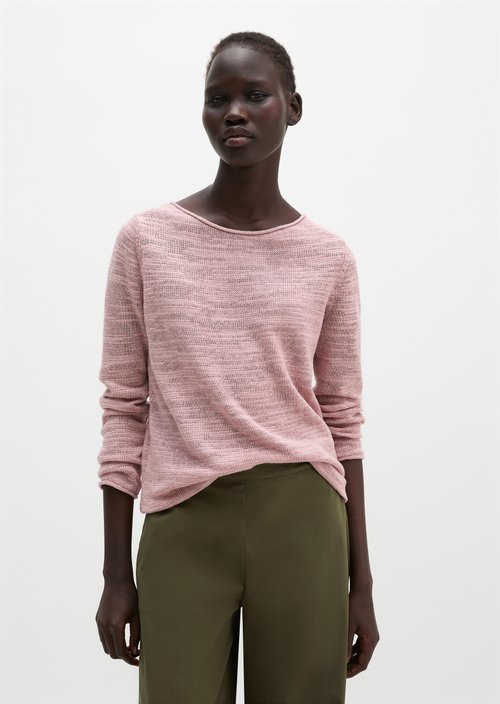 Slub sweater slim — Mild Rose