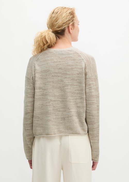 Slub cardigan loose — Linen Beige
