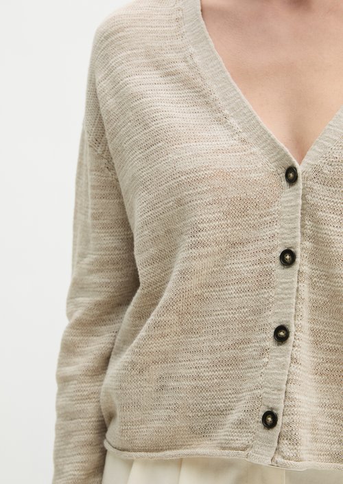 Slub cardigan loose — Linen Beige