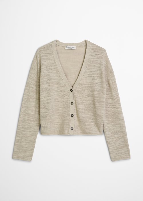 Slub cardigan loose — Linen Beige