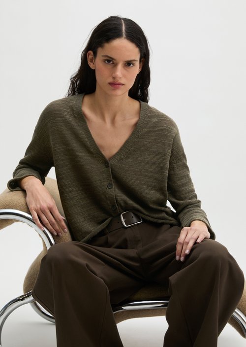 Slub cardigan loose — Mossy Earth