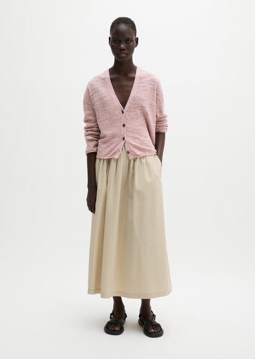 Slub cardigan loose — Mild Rose