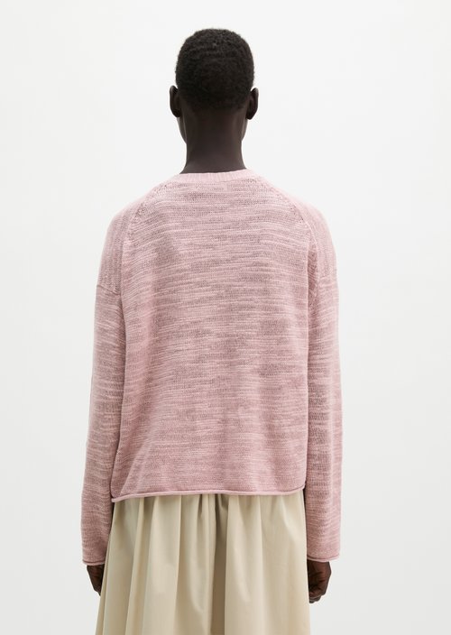Slub cardigan loose — Mild Rose