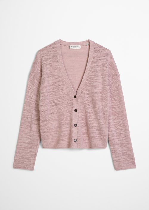 Slub cardigan loose — Mild Rose