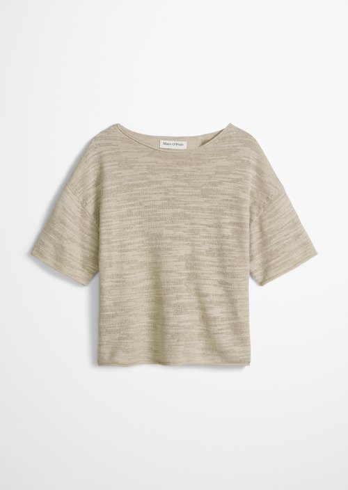 Slub short sleeve sweater loose — Linen Beige
