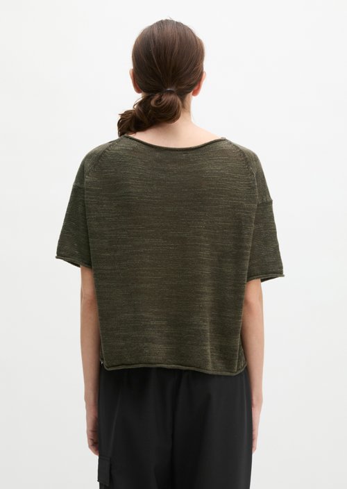 Slub short sleeve sweater loose — Mossy Earth