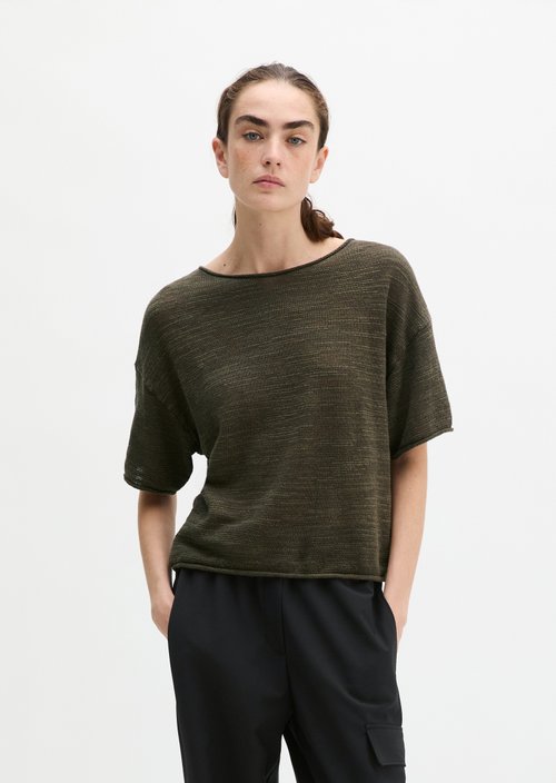 Slub short sleeve sweater loose — Mossy Earth