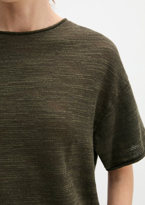 Slub short sleeve sweater loose — Mossy Earth