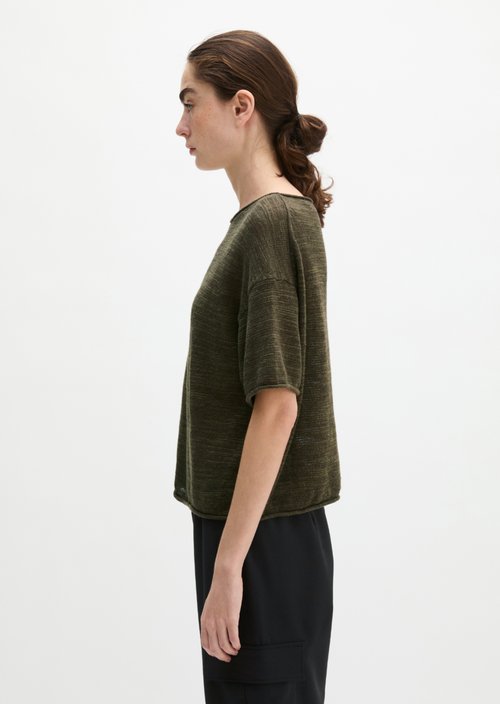 Slub short sleeve sweater loose — Mossy Earth