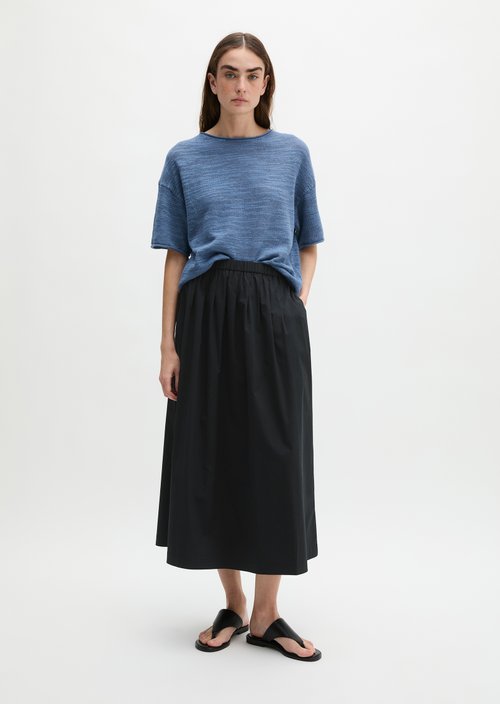 Slub short sleeve sweater loose — Provincial Blue