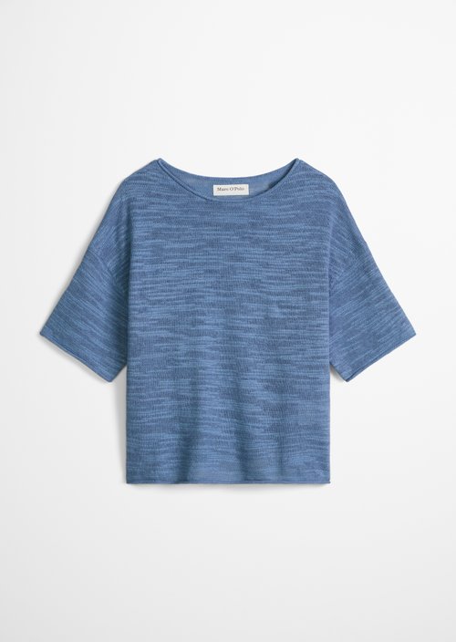 Slub short sleeve sweater loose — Provincial Blue