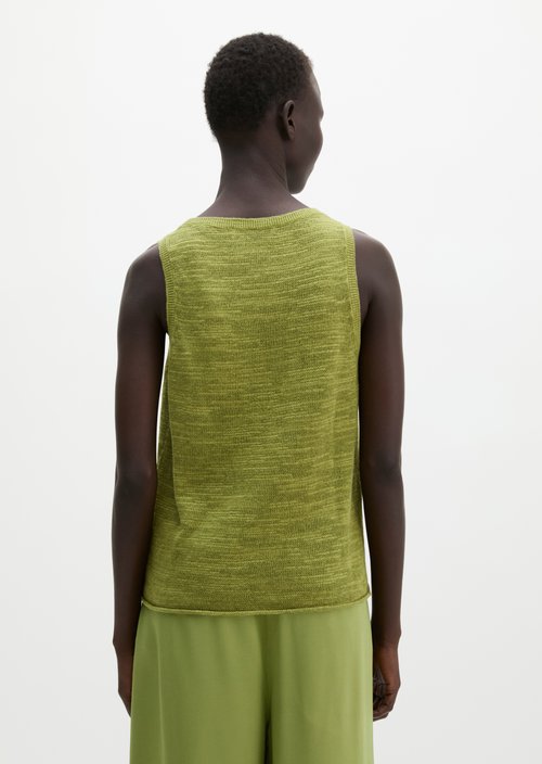 Sleeveless slub sweater regular — Shaded Fern
