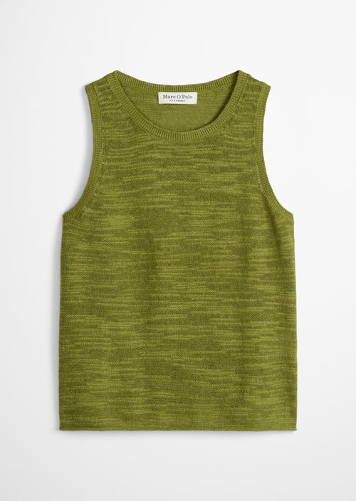 Sleeveless slub sweater regular — Shaded Fern