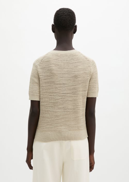 Slub cardigan loose — Linen Beige