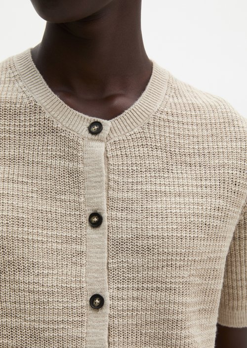 Slub cardigan loose — Linen Beige