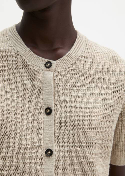 Slub-Cardigan loose Linen Beige in Detailansicht