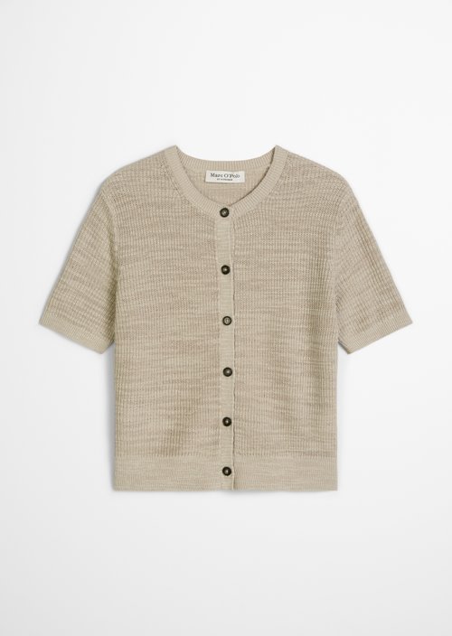 Slub cardigan loose — Linen Beige