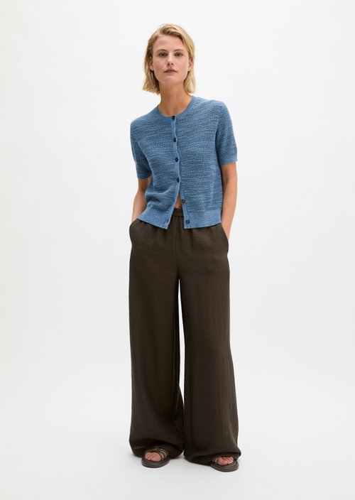 Slub cardigan loose — Provincial Blue