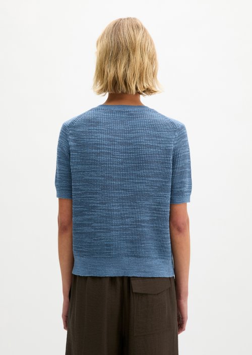 Slub cardigan loose — Provincial Blue