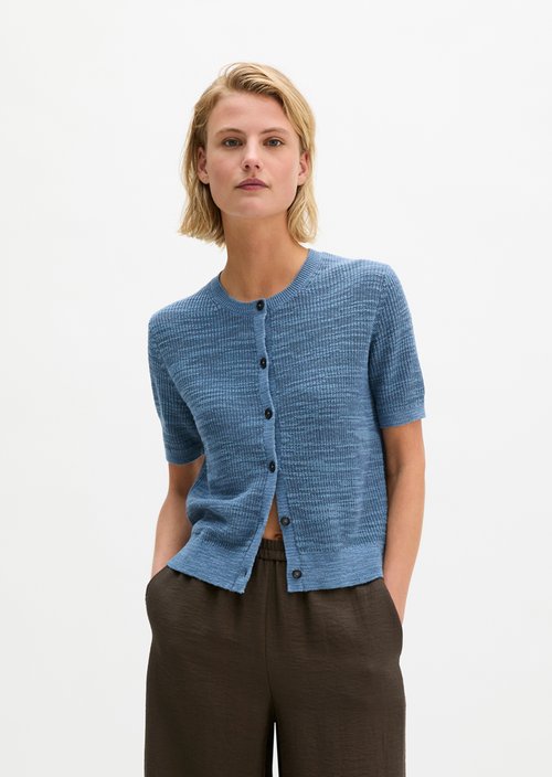 Slub cardigan loose — Provincial Blue