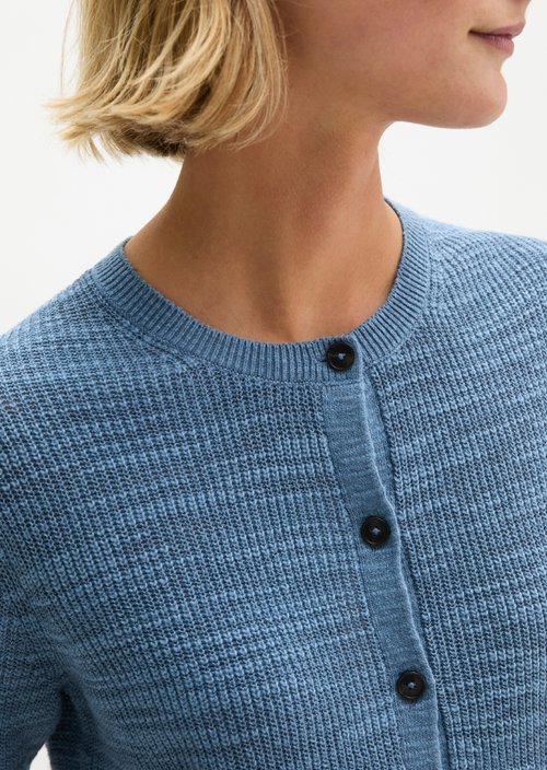 Slub cardigan loose — Provincial Blue