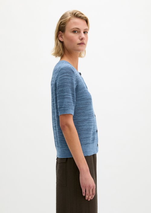 Slub cardigan loose — Provincial Blue