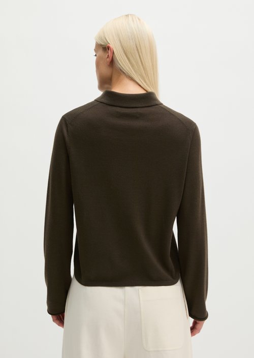 Regular fine knit polo shirt — Mossy Earth