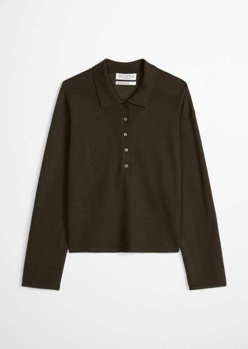 Regular fine knit polo shirt — Mossy Earth