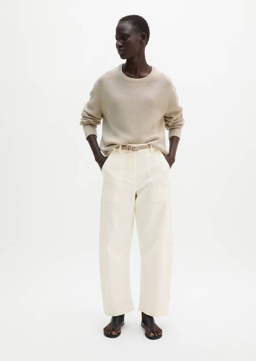 Pull en vrac Linen Beige en vue de face