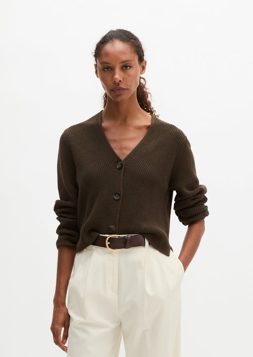 V-neck cardigan relaxed — Mossy Earth