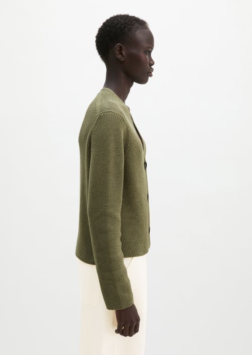 V-neck cardigan relaxed — Pure Sage