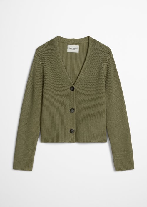 V-neck cardigan relaxed — Pure Sage