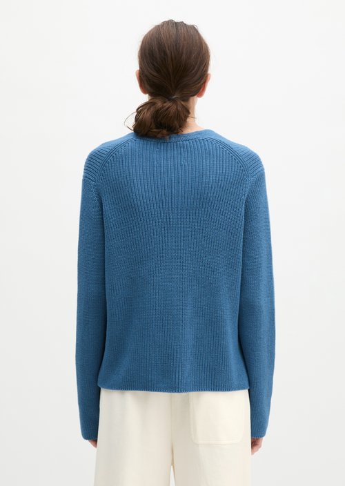 V-neck cardigan relaxed — Provincial Blue