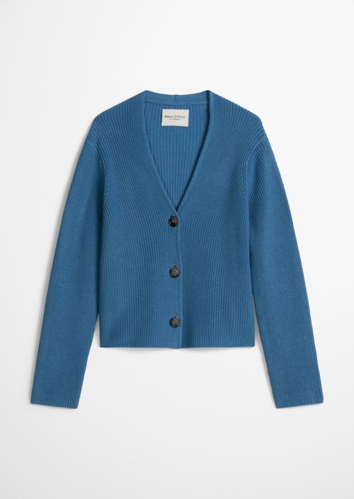 V-neck cardigan relaxed — Provincial Blue