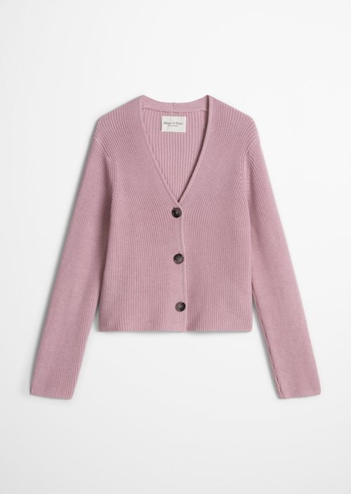 V-neck cardigan relaxed — Mild Rose