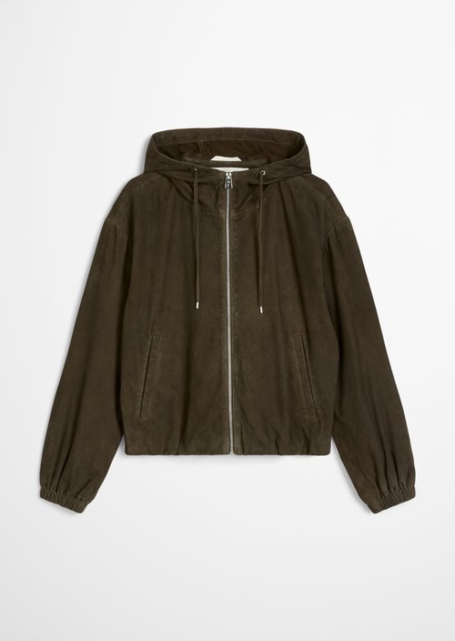 Leather jacket with hood regular — Mossy Earth
