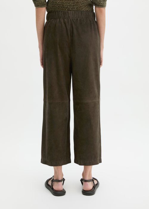 Relaxed culotte-style leather trousers — Mossy Earth