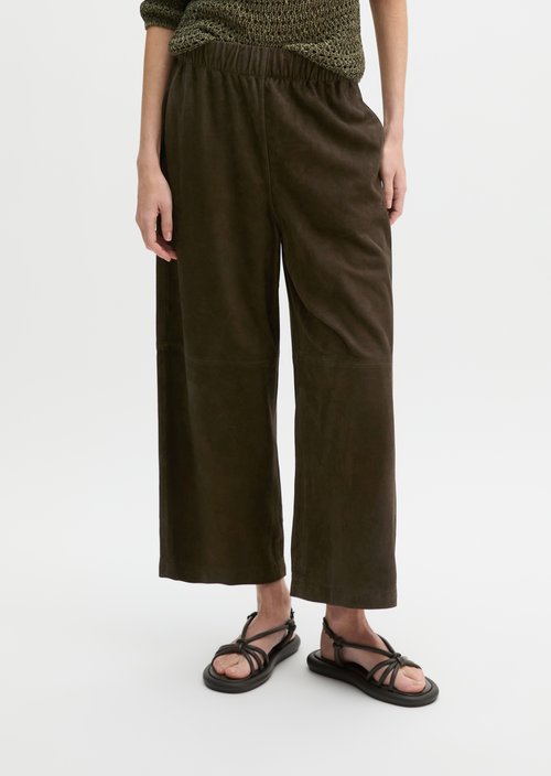 Relaxed culotte-style leather trousers — Mossy Earth