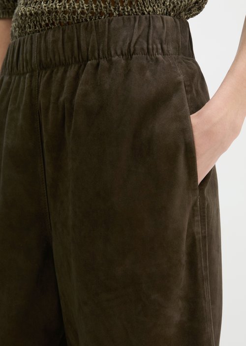 Relaxed culotte-style leather trousers — Mossy Earth