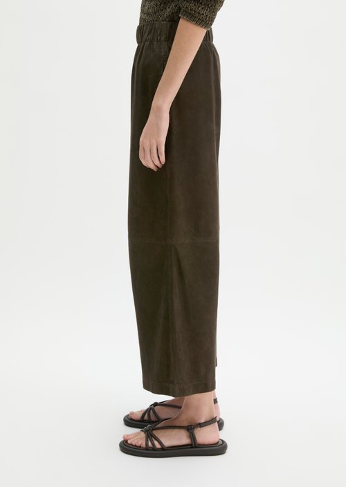 Relaxed culotte-style leather trousers — Mossy Earth