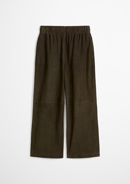 Relaxed culotte-style leather trousers — Mossy Earth