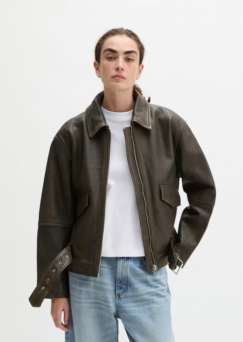 Leather jacket relaxed — Mossy Earth