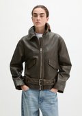 Leather jacket relaxed made from soft lambskin leather in a