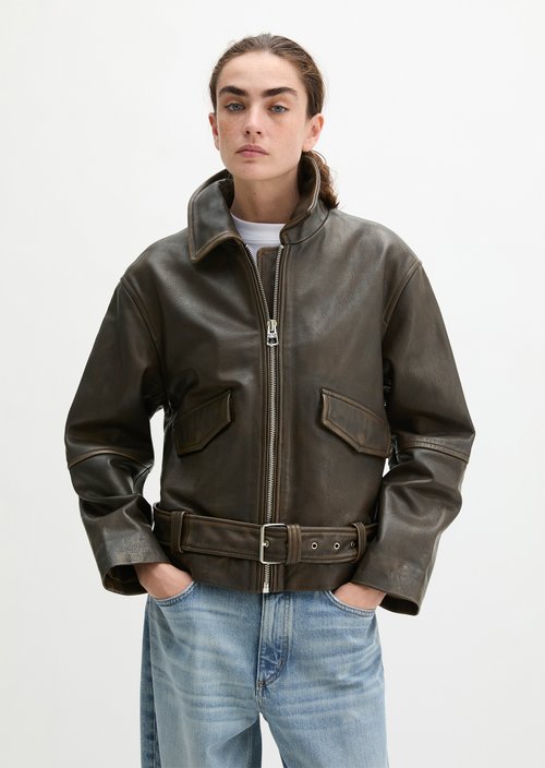 Leather jacket relaxed — Mossy Earth