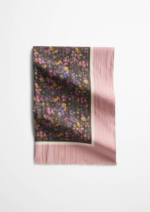 Schal mit Allover-Print Bright Pink in Frontalansicht